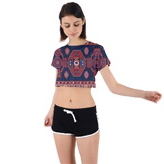 Armenian Carpet Tie Back Short Sleeve Crop Tee