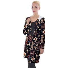 Carpet-symbols Hooded Pocket Cardigan by Gohar