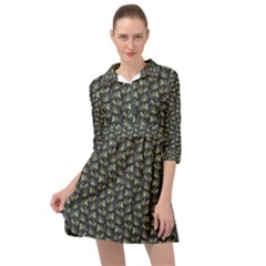 Robot Skull Extreme Close Up Mini Skater Shirt Dress