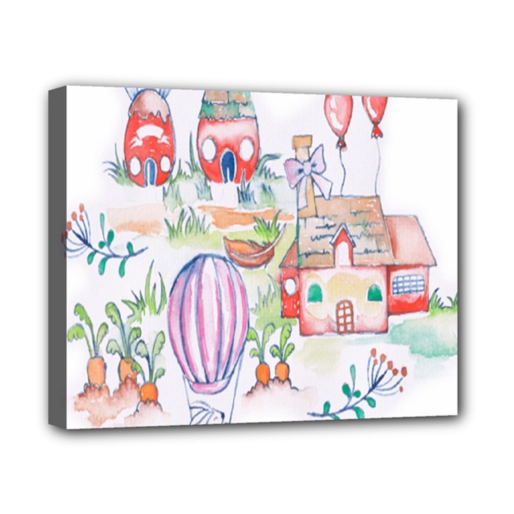 Easter Village  Canvas 10  x 8  (Stretched)