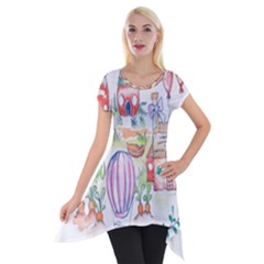 Easter Village  Short Sleeve Side Drop Tunic by ConteMonfrey