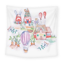 Easter Village  Square Tapestry (large) by ConteMonfrey