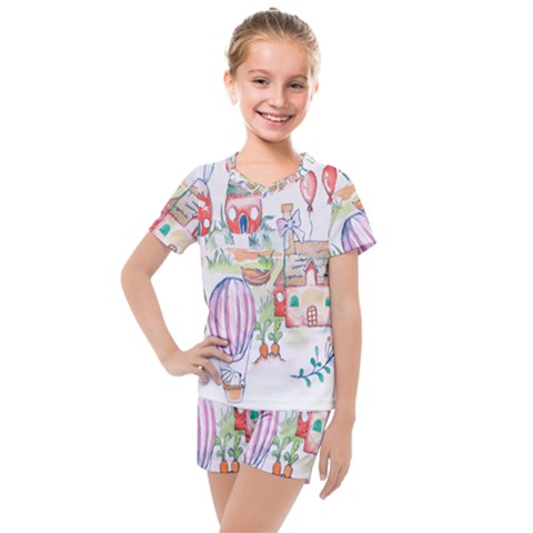 Easter Village  Kids  Mesh Tee And Shorts Set by ConteMonfrey