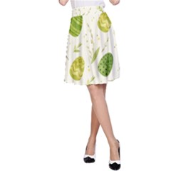 Easter Green Eggs  A-line Skirt