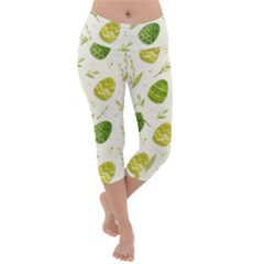 Easter Green Eggs  Lightweight Velour Capri Yoga Leggings by ConteMonfrey