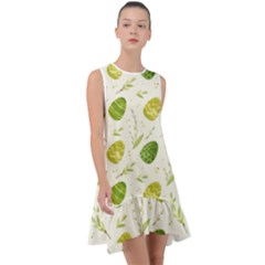 Easter Green Eggs  Frill Swing Dress by ConteMonfrey