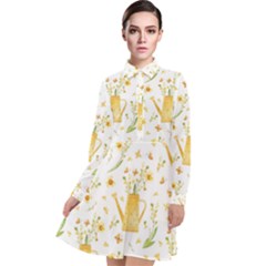 Easter Garden   Long Sleeve Chiffon Shirt Dress by ConteMonfrey