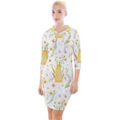 Easter Garden   Quarter Sleeve Hood Bodycon Dress