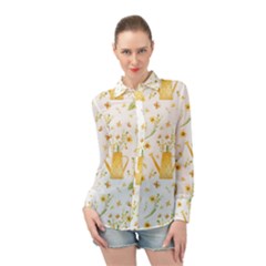 Easter Garden   Long Sleeve Chiffon Shirt