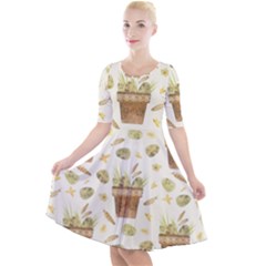 Plant Pot Easter Quarter Sleeve A-line Dress by ConteMonfrey