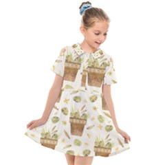 Plant Pot Easter Kids  Short Sleeve Shirt Dress