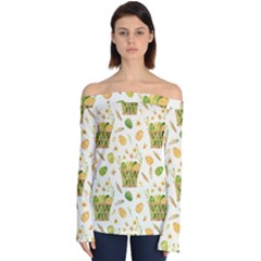 Easter Eggs   Off Shoulder Long Sleeve Top by ConteMonfrey