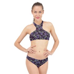 Abstract Collage Random Pattern High Neck Bikini Set by dflcprintsclothing