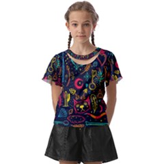 Sketch Graphic Illustration Kids  Front Cut Tee