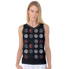 Black And Multicolored Polka Dot Wallpaper Artwork Digital Art Women s Basketball Tank Top by danenraven