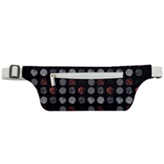 Black And Multicolored Polka Dot Wallpaper Artwork Digital Art Active Waist Bag by danenraven