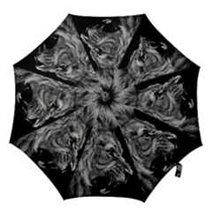 Roar Angry Male Lion Black Hook Handle Umbrellas (large) by danenraven