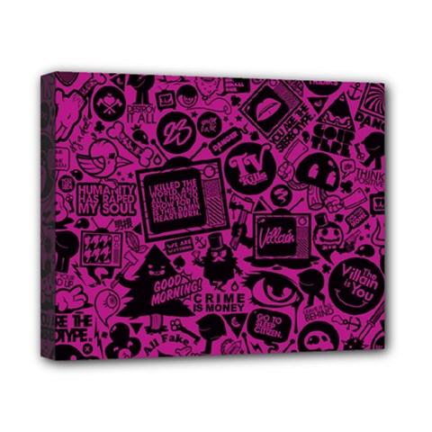 Pink And Black Logo Illustration Canvas 10  X 8  (stretched) by danenraven