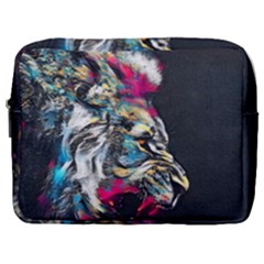 Angry Male Lion Roar Make Up Pouch (large) by danenraven