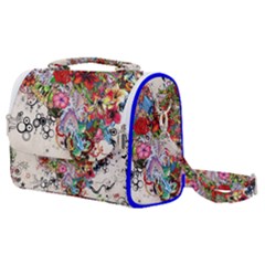 Multicolored Floral Digital Wallpaper Abstract Flowers Heart Free Download Satchel Shoulder Bag by danenraven