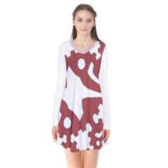 IM Fourth Dimension INSTAFOREX Long Sleeve V-neck Flare Dress