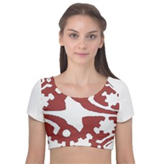 IM Fourth Dimension INSTAFOREX Velvet Short Sleeve Crop Top 