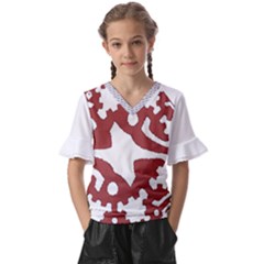 IM Fourth Dimension INSTAFOREX Kids  V-Neck Horn Sleeve Blouse