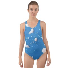 Ice Cream Bubbles Texture Cut-out Back One Piece Swimsuit by dflcprintsclothing