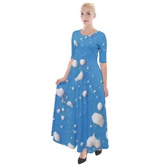 Ice Cream Bubbles Texture Half Sleeves Maxi Dress by dflcprintsclothing