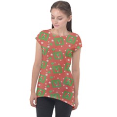 Christmas Textur Cap Sleeve High Low Top by artworkshop