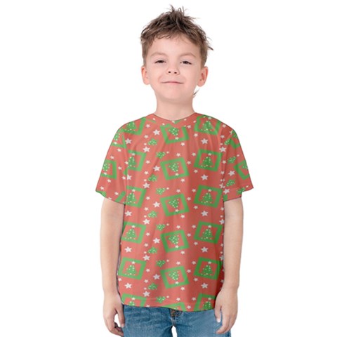 Christmas Textur Kids  Cotton Tee by artworkshop