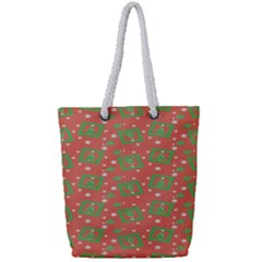 Christmas Textur Full Print Rope Handle Tote (small) by artworkshop