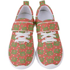 Christmas Textur Women s Velcro Strap Shoes by artworkshop