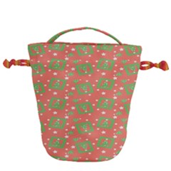 Christmas Textur Drawstring Bucket Bag by artworkshop