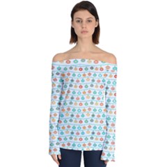 Christmas Textur Off Shoulder Long Sleeve Top by artworkshop