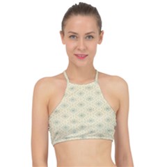 Christmas Textur 03 Racer Front Bikini Top