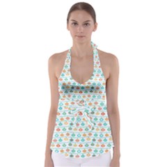 Christmas Textur 02 Babydoll Tankini Top