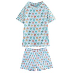 Christmas Textur 02 Kids  Swim Tee And Shorts Set by artworkshop