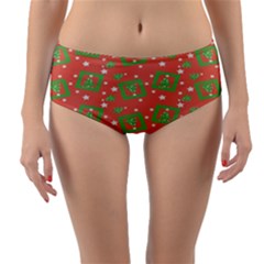 Christmas Textur 01 Reversible Mid-waist Bikini Bottoms
