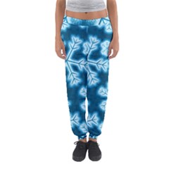 Snowflakes And Star Patterns Blue Frost Women s Jogger Sweatpants by artworkshop