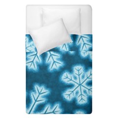 Snowflakes And Star Patterns Blue Frost Duvet Cover Double Side (Single Size)