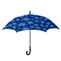 Snowflakes And Star Patterns Blue Snow Hook Handle Umbrellas (Small) View3