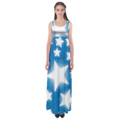 Snowflakes And Star Patterns Blue Stars Empire Waist Maxi Dress