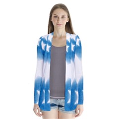 Snowflakes And Star Patterns Blue Stars Drape Collar Cardigan