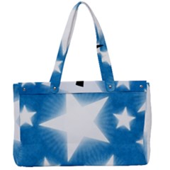 Snowflakes And Star Patterns Blue Stars Canvas Work Bag