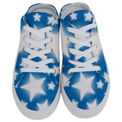 Snowflakes And Star Patterns Blue Stars Half Slippers by artworkshop