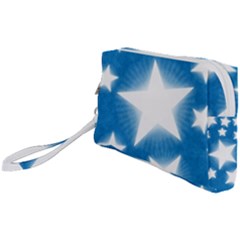 Snowflakes And Star Patterns Blue Stars Wristlet Pouch Bag (small) by artworkshop