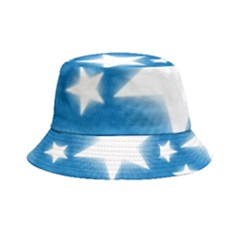 Snowflakes And Star Patterns Blue Stars Inside Out Bucket Hat by artworkshop