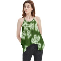 Snowflakes And Star Patterns Green Frost Flowy Camisole Tank Top by artworkshop