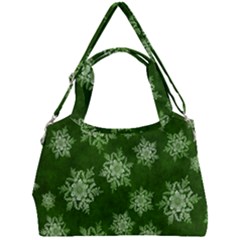 Snowflakes And Star Patterns Green Snow Double Compartment Shoulder Bag by artworkshop